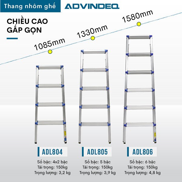 Thang nhôm gấp chữ A ADVINDEQ