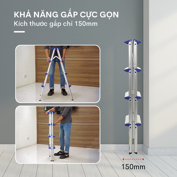 Thang nhôm gấp chữ A ADVINDEQ ADL805