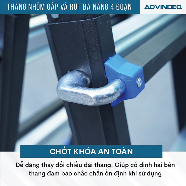 Thang nhôm gấp và rút đa năng 4 đoạn ADVINDEQ AML44B