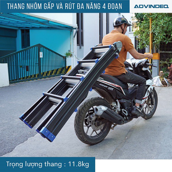 Thang nhôm gấp và rút đa năng 4 đoạn ADVINDEQ AML44B