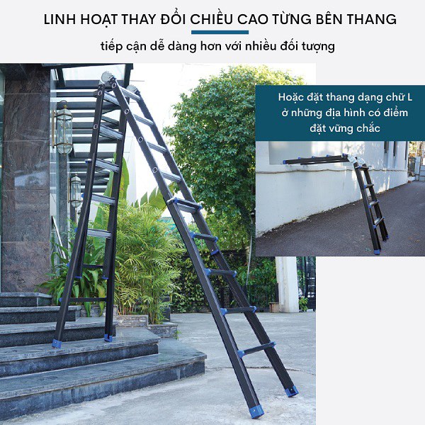 Thang nhôm gấp và rút đa năng 4 đoạn ADVINDEQ AML44B