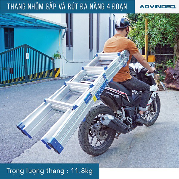 Thang nhôm gấp và rút đa năng 4 đoạn ADVINDEQ AML44W