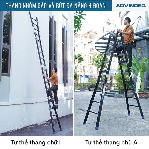 Thang nhôm gấp và rút đa năng 4 đoạn ADVINDEQ AML45B 