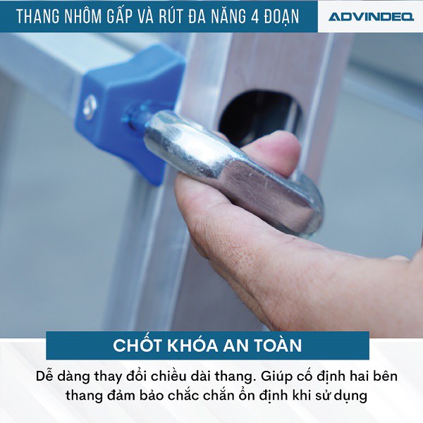 Thang nhôm gấp và rút đa năng 4 đoạn ADVINDEQ AML45W