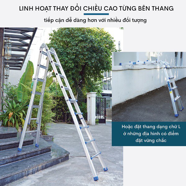 Thang nhôm gấp và rút đa năng 4 đoạn ADVINDEQ AML45W