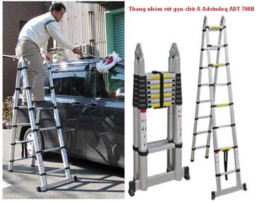Thang nhôm rút gọn (chữ A) Advindeq ADT708B