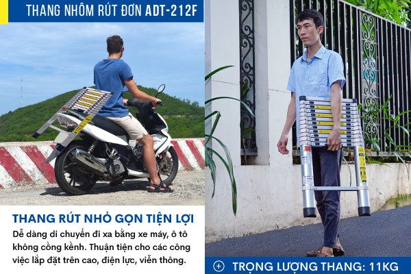 thang nhôm rút gọn Advindeq ADT212F